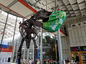 Dinosaur with a Covid mask